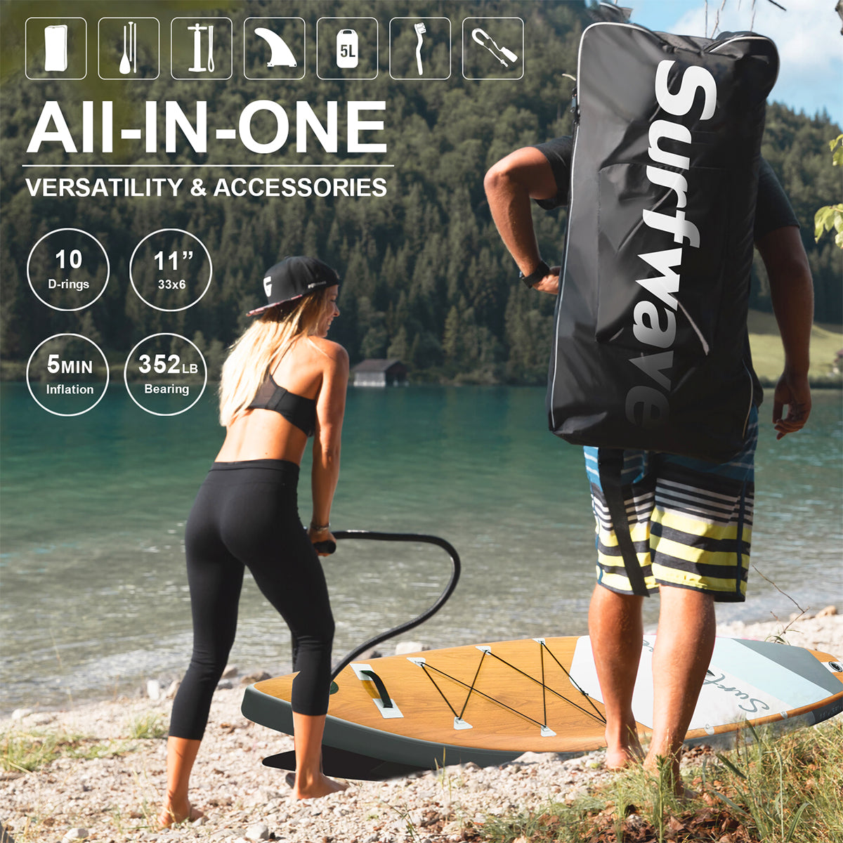 inflatable paddle board with d rings