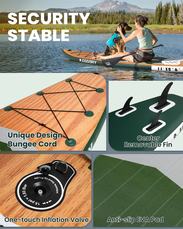 Max 200 kg SUP Board Paddle Board Thick Inflatable Stand Up Paddle SUP Board Set for Sports Rowing Backpack Spool Leash Premium SUP Board Set 335 cm Surfboard SUP Adult Paddle Board