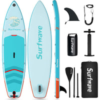 Ultra-Light Inflatable SUP Board | Inflatable paddle board 10.6ft Eco-Friendly stand up Paddle Board for Family & Travel - Includes Pump, Paddle & Backpack